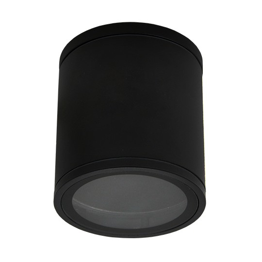 Crna svetiljka za terasu plafonska okrugla GU10 