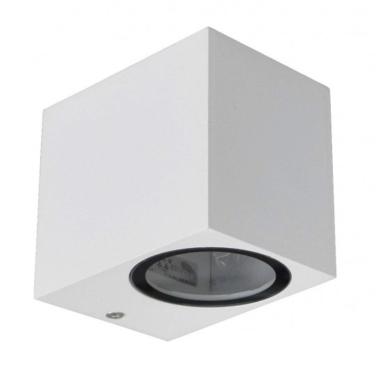 Zidna dvorišna lampa kvadratna bela GU10